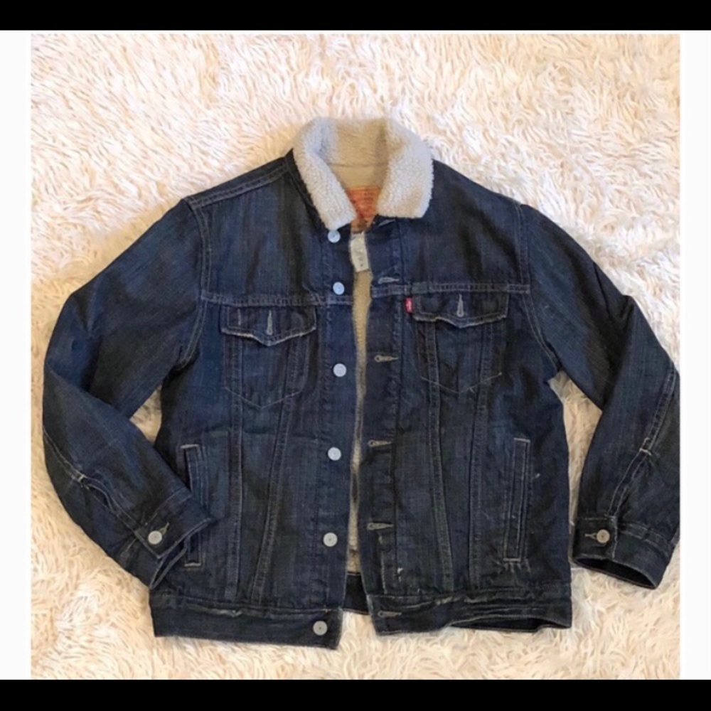 Levi denim Sherpa lining jacket sz xsmall 58104